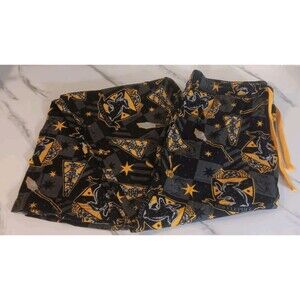 Box Lunch Harry Potter Men's Pajama Pant Hufflepuff Graphic Black Yellow Medium